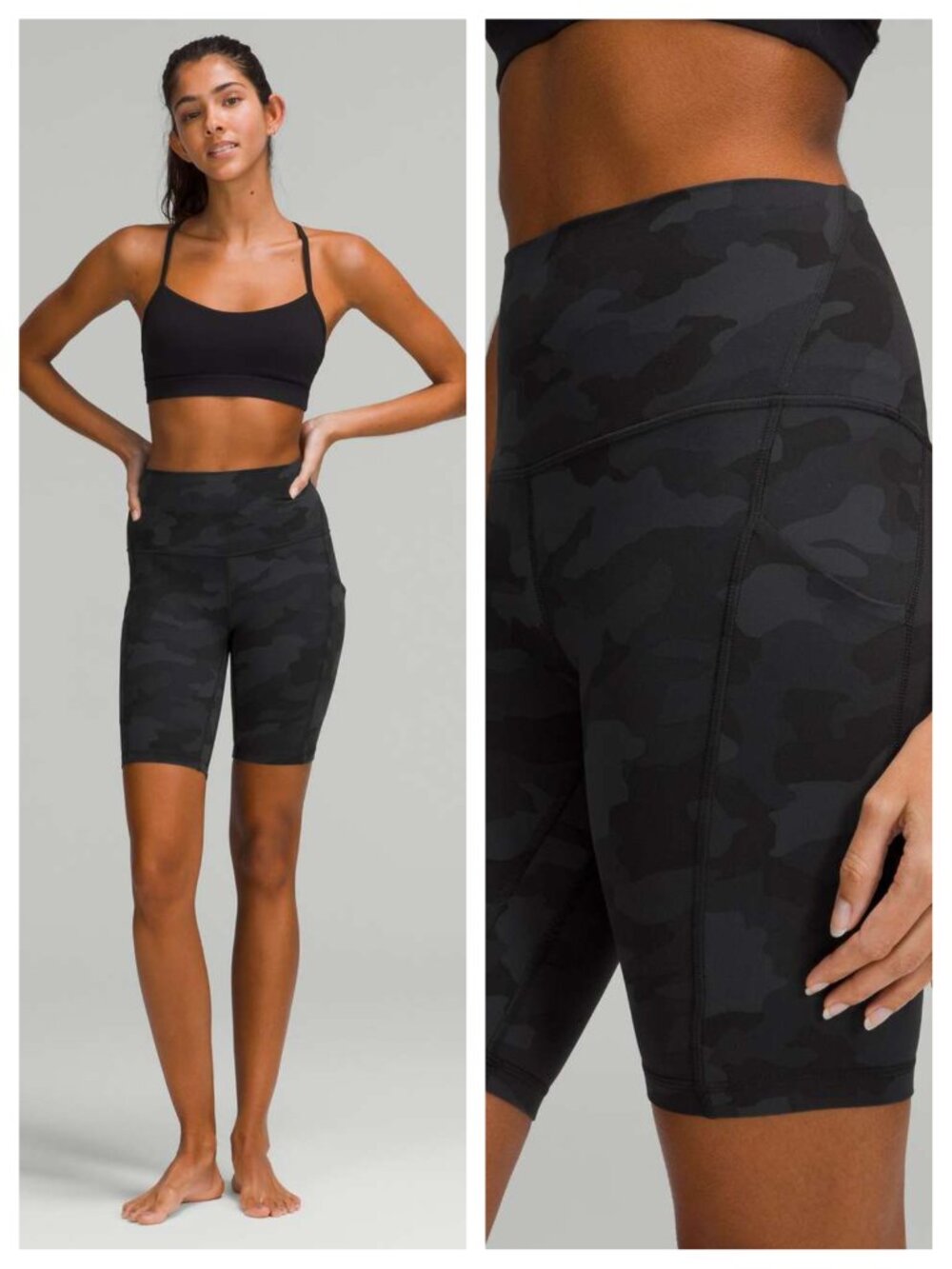 Lululemon Align High-Rise Short w/Pockets 8" Sz 12 Heritage 365 Camo Deep Coal